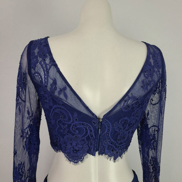 Sheri Hill Two Piece Floral Skirt Lace Top Size S/M - Picture 9 of 16